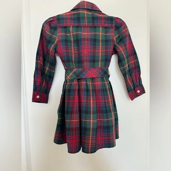 New Baby Ralph Lauren Plaid Twill Shirtdress & Bloomer Set - Picture 3 of 5